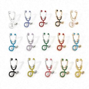 Hospital Hat Pin Badges - Designer Enamel Auscultator Nurse Doctor Brooch