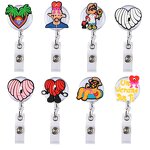 Custom Medical Nurse Badge Reel - Stethoscope Heart RN Retractable Accessories