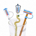 Reusable Straw Bar Accessories - 10mm Plastic Christmas with Topper