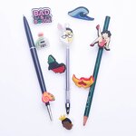 Pencil Toppers Covers - PVC Charms for Drinking Straw DIY Decoration Gift