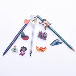 Pencil Toppers Covers - PVC Charms for Drinking Straw DIY Decoration Gift