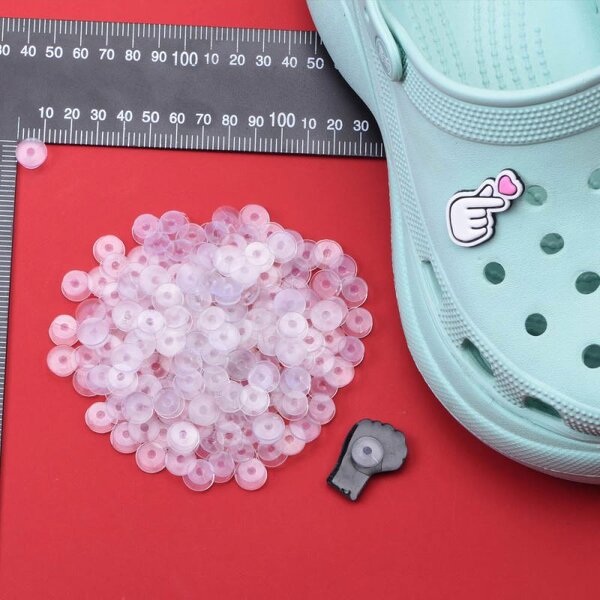 Plastic Clog Button - Transparent Shoe Charm Back Button for DIY