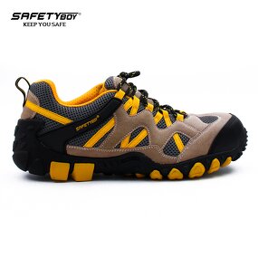 Men's Safety Shoes - Low Cut Breathable Leather Suede Upper with Steel Toe