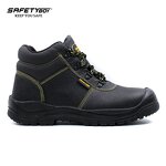 S3 Men's Water-Proof Safety Boots - Durable Steel Toe Black Leather Upper