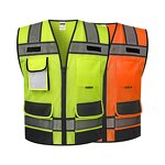 Hi Vis Safety Vest - ANSI Class 2 LED Flash Waterproof Oxford Breathable