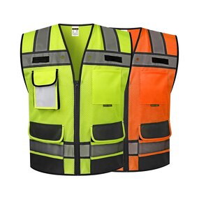 Hi Vis Safety Vest - ANSI Class 2 LED Flash Waterproof Oxford Breathable