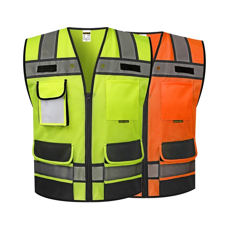 Hi Vis Safety Vest - ANSI Class 2 LED Flash Waterproof Oxford Breathable