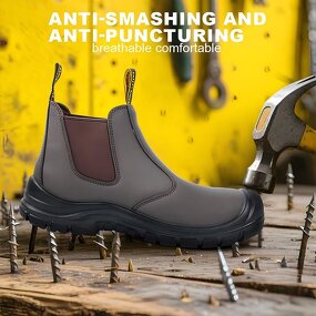 Anti-Static Safety Boots - Genuine Leather Steel Toe for Factory Use