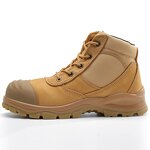 Leather Safety Shoes - Brown Light-Weight Non-Slip Oil-Proof for Construction Workers