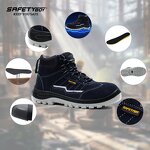 Steel Toe Safety Boots - Genuine Leather PU Oil Resistant Mesh Upper