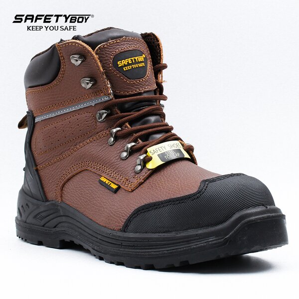 Men's Steel Toe Safety Boots - Sports Style High-Top Leather with Steel Sole
