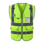 ANSI Class 2 Safety Vest - LED Flash Customized Large Flap Pocket