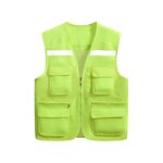 Construction Security Jacket - Breathable Mesh Multi-Pockets Zipper