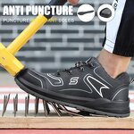 Men's Steel Toe Boots - Low Cut Sports Soft Leather Microfiber Suede Anti-Slip