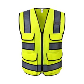 High Visibility Security Jacket - Multi-Pockets Breathable Reflective