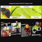 ANSI Class 2 Safety Vest - LED Flash Customized Large Flap Pocket