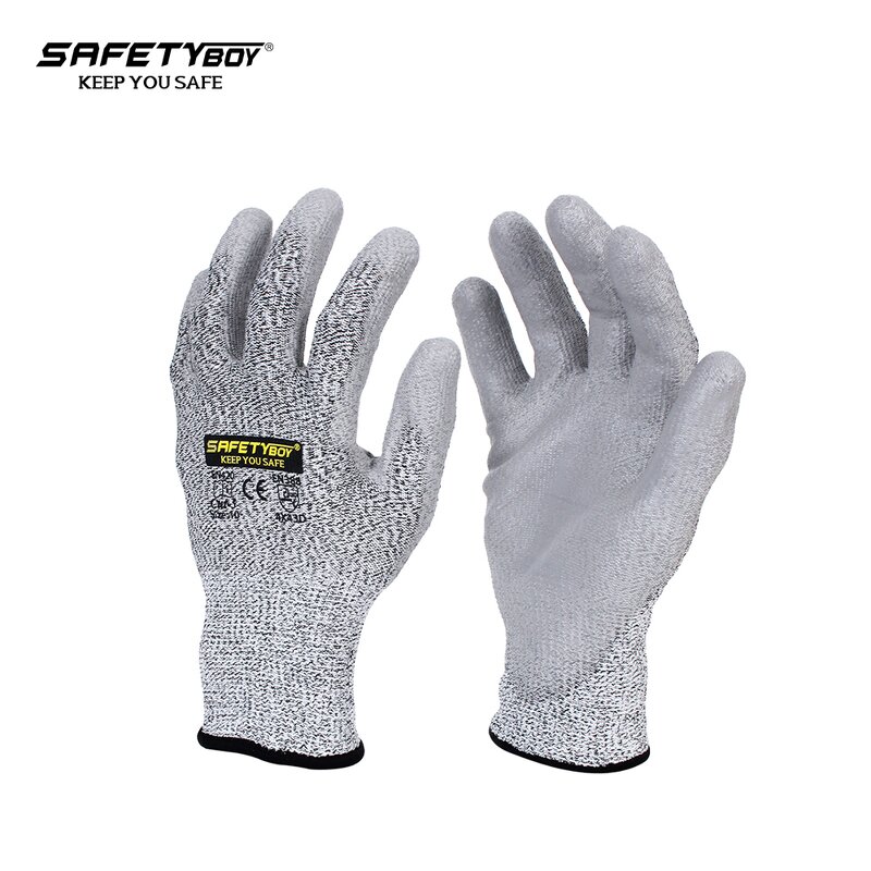 YL1104 Safety Gloves - Level C Breathable PU-coated Kevlar Textured 8-10inch