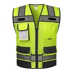 Hi Vis Safety Vest - ANSI Class 2 LED Flash Waterproof Oxford Breathable