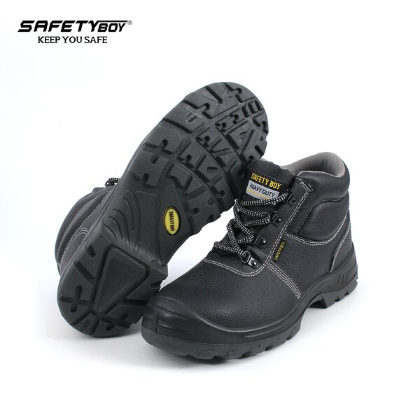 Unisex Work Boots - Slip-Resistant Steel Toe Puncture-Proof Genuine Leather