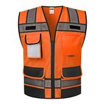 Hi Vis Safety Vest - ANSI Class 2 LED Flash Waterproof Oxford Breathable