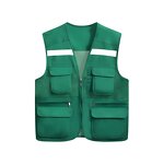 Construction Security Jacket - Breathable Mesh Multi-Pockets Zipper