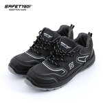 Men's Steel Toe Boots - Low Cut Sports Soft Leather Microfiber Suede Anti-Slip