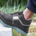 S3 Safety Boots - Steel Toe Genuine Leather Breathable Mesh Anti-Puncture Anti-Slip