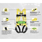 YL-1372 Full Body Safety Harness - Steel/Metal 300kg Capacity 2 D-Rings