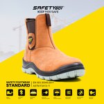 Men's Safety Boots - Waterproof Steel Toe Suede Upper PU Insole for Factory
