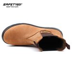 S3 Safety Shoes - High-Cutting Brown Rubber Sole Leather Security Boots CE