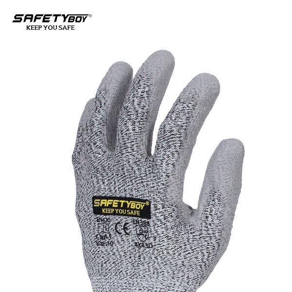 YL1104 Safety Gloves - Cut Resistant Breathable Kevlar PU Coated Textured