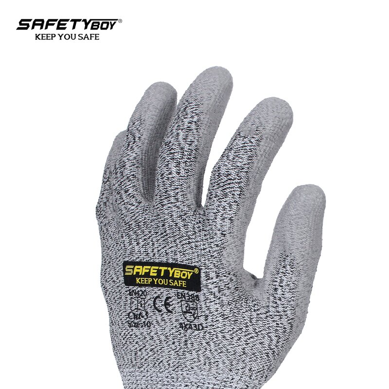 YL1104 Safety Gloves - Cut Resistant Breathable Kevlar PU Coated Textured