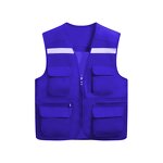 Construction Security Jacket - Breathable Mesh Multi-Pockets Zipper