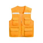Construction Security Jacket - Breathable Mesh Multi-Pockets Zipper