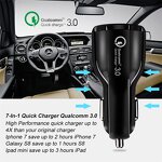 Car Charger - Dual Charging Ports Usb3.0 Quick Charge for Smart Phones