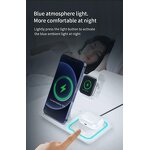 Wireless Charger - Custom Logo 15W Smart Portable 3 in 1 Station for Mobile Watch
