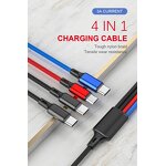 Type C Cable - 4-in-1 Nylon Jacket Android Charger with Earphone Compatible