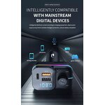 Car Charger - Dual USB Type C FM MP3 Player PD 3.1A Fast LED Light