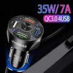 USB Car Charger - 4-in-1 3A Fast Charging 4 Ports 5V/1A Output OT Protection