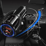 Car Phone Charger - 2*USB Quick Charge QC3.0 for Smart Phones