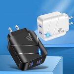 Travel Adapter - 40W PD QC3.0 Wall Type C Fast with US/EU Plug for iPhone 15