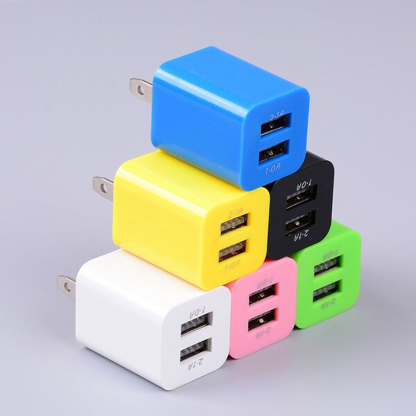 Wall Phone Charger - USB Brick Cube Fast Travel for iPhone 6-8/xr/xs 5V/2A