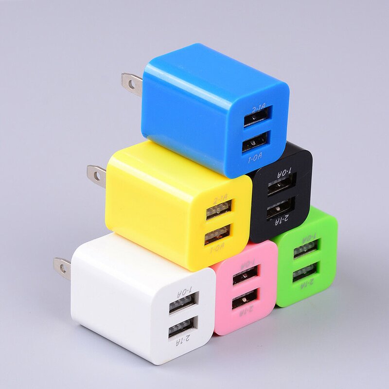 Wall Phone Charger - USB Brick Cube Fast Travel for iPhone 6-8/xr/xs 5V/2A