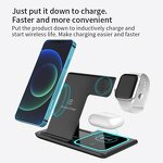 Wireless Charger - 3-in-1 Universal Fast Tabletop for Phone Smart Watch 7W QC3.0