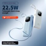 Portable Charger - Custom Logo 10000mAh USB C 22.5W with Retractable Cable