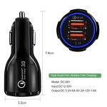 Car Charger - Dual Charging Ports Usb3.0 Quick Charge for Smart Phones