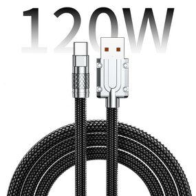 USB Charger Data Cable - Super Fast 6A Type C Nylon Jacket for Huawei Samsung