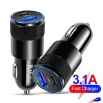 Car Charger - 38W USB+PD 3.1A Fast Aluminum Alloy Steel OTP OVP 9V/2A