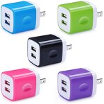 Wall Travel Charger - Customized Colorful Dual USB Ports Mini Cube 5V/2A OTP