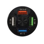 USB Car Charger - 4-in-1 3A Fast Charging 4 Ports 5V/1A Output OT Protection